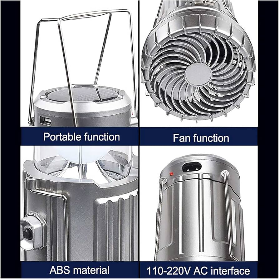 Lanterne solaire rechargeable + ventilateur