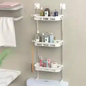 Étagère de rangement pour salle de bain au-dessus des toilettes – 3 Niveaux