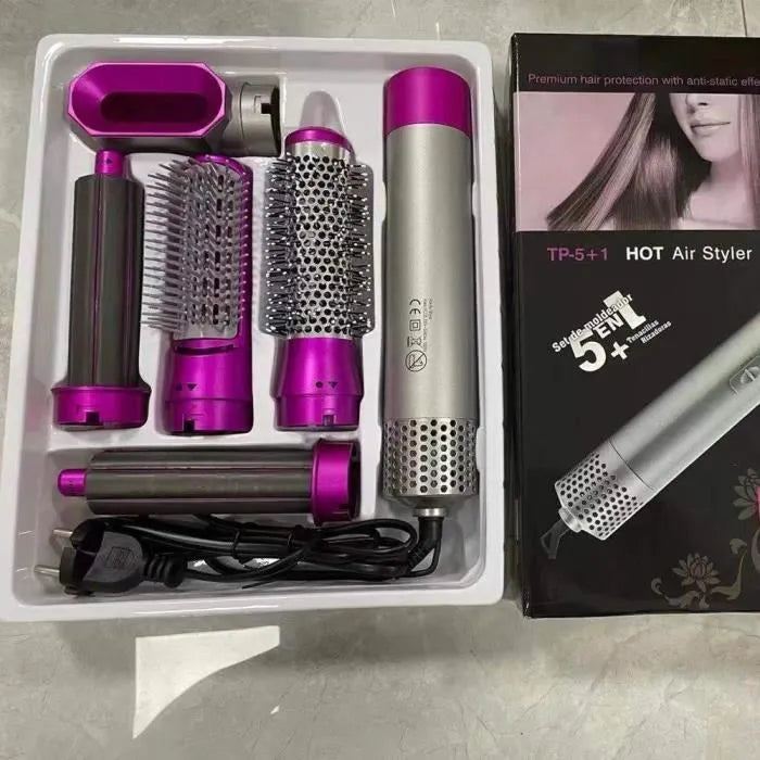 lisseur cheveux 5 en 1 peigne à air chaud automatique curling stick roll straight double usage coiffure styling
