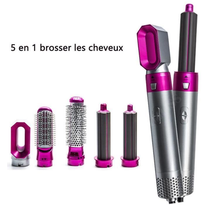lisseur cheveux 5 en 1 peigne à air chaud automatique curling stick roll straight double usage coiffure styling