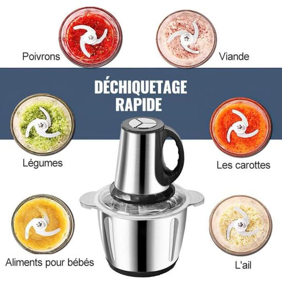 Hachoir Électrique 3L en acier inoxydable