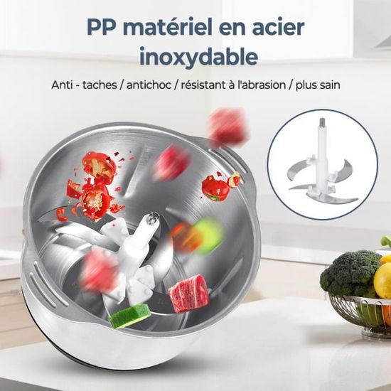 Hachoir Électrique 3L en acier inoxydable