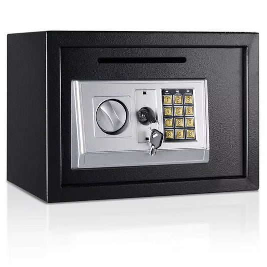 Coffre-Fort 16L, Coffre-fort Électronique avec Clavier Numérique et Clé de Secours