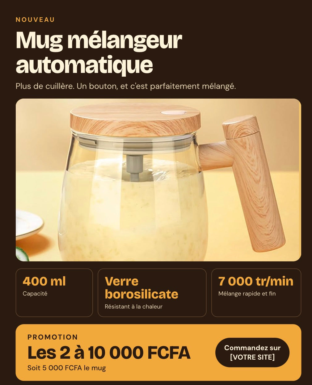 Tasse à café électrique 2 pièces