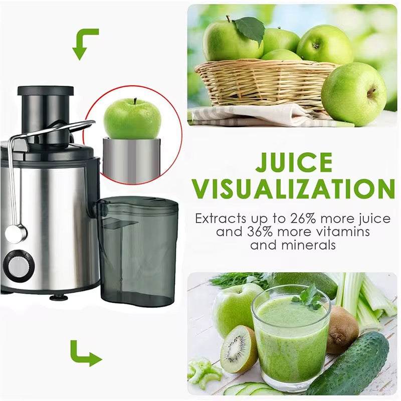 Extracteur de Jus -fruits et legumes - 450W - 1,2 L et 500 ml