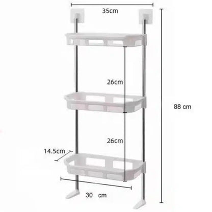 Étagère de rangement pour salle de bain au-dessus des toilettes – 3 Niveaux