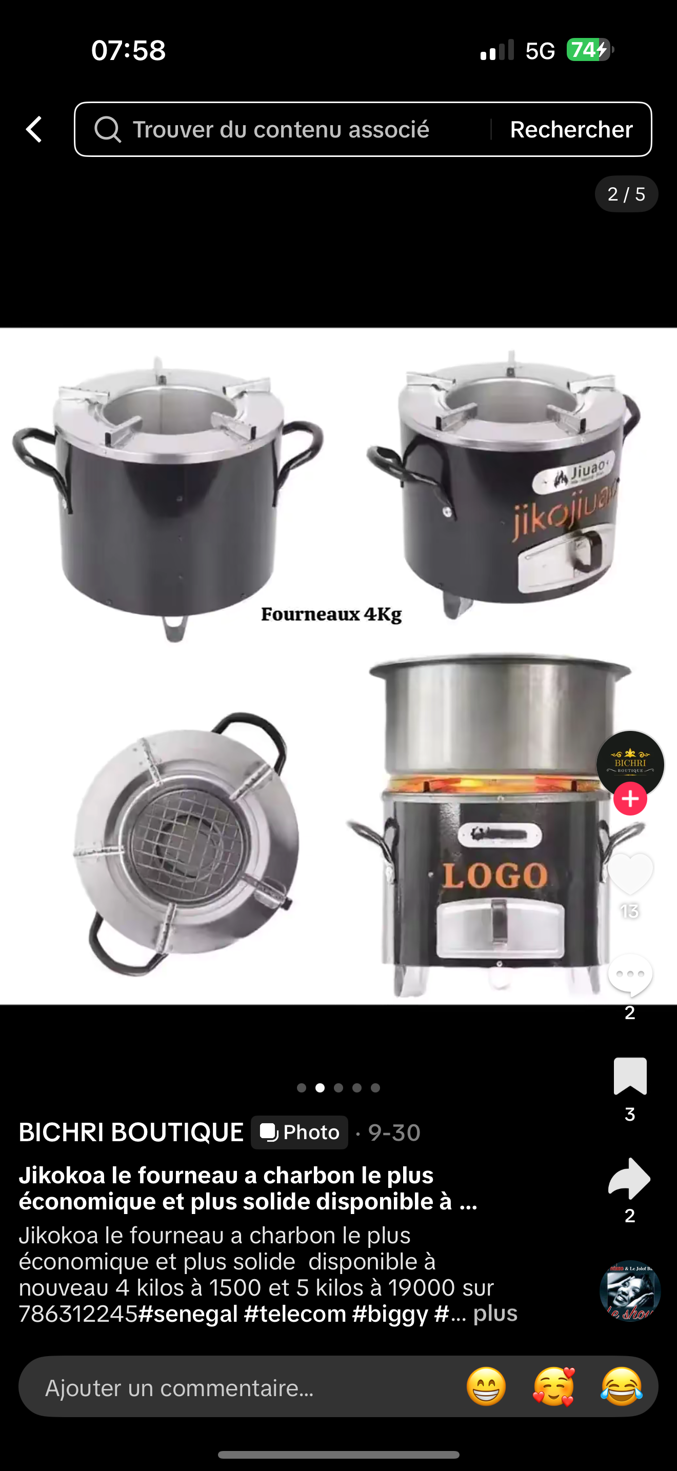 Fourneau à charbon ( 4KG)